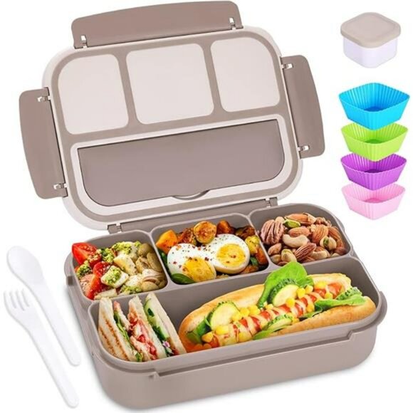 Bento Lunch Box Leakproof 4 Compartment Food Container with Utensils for Adults - Picture 8 of 8